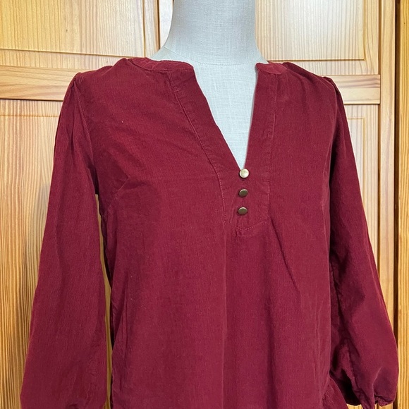 NWOT Time And Tru XS Burgundy Corduroy Dress 100% Cotton Boho Chic - Picture 4 of 10